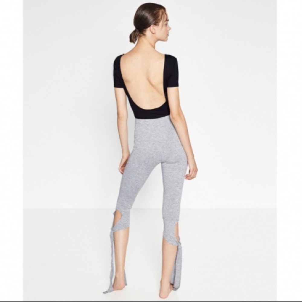 ZARA Sport Ballet Leggings in Soft Grey Spandex
